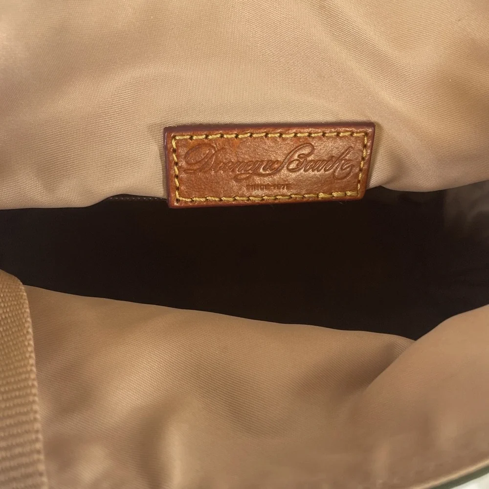 Dooney & Bourke Nylon Flap Backpack Style IN503 Army Green leather gold details